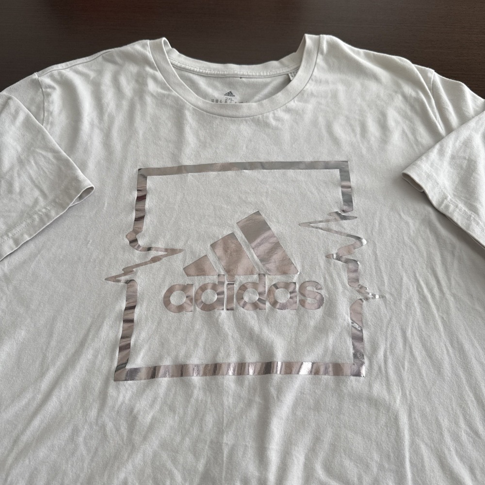 Adidas Liquid Foil Metallic Gold Tan T-Shirt Men Size 2XL